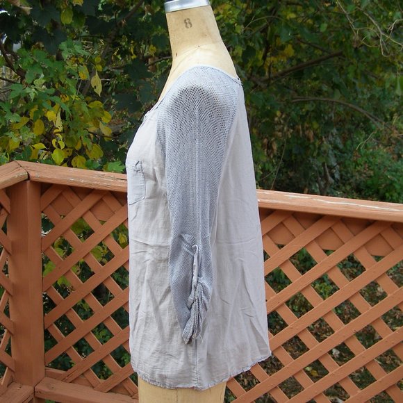 🇮🇹 NWT size M LOLA Boho top Gray blue - Picture 7 of 13